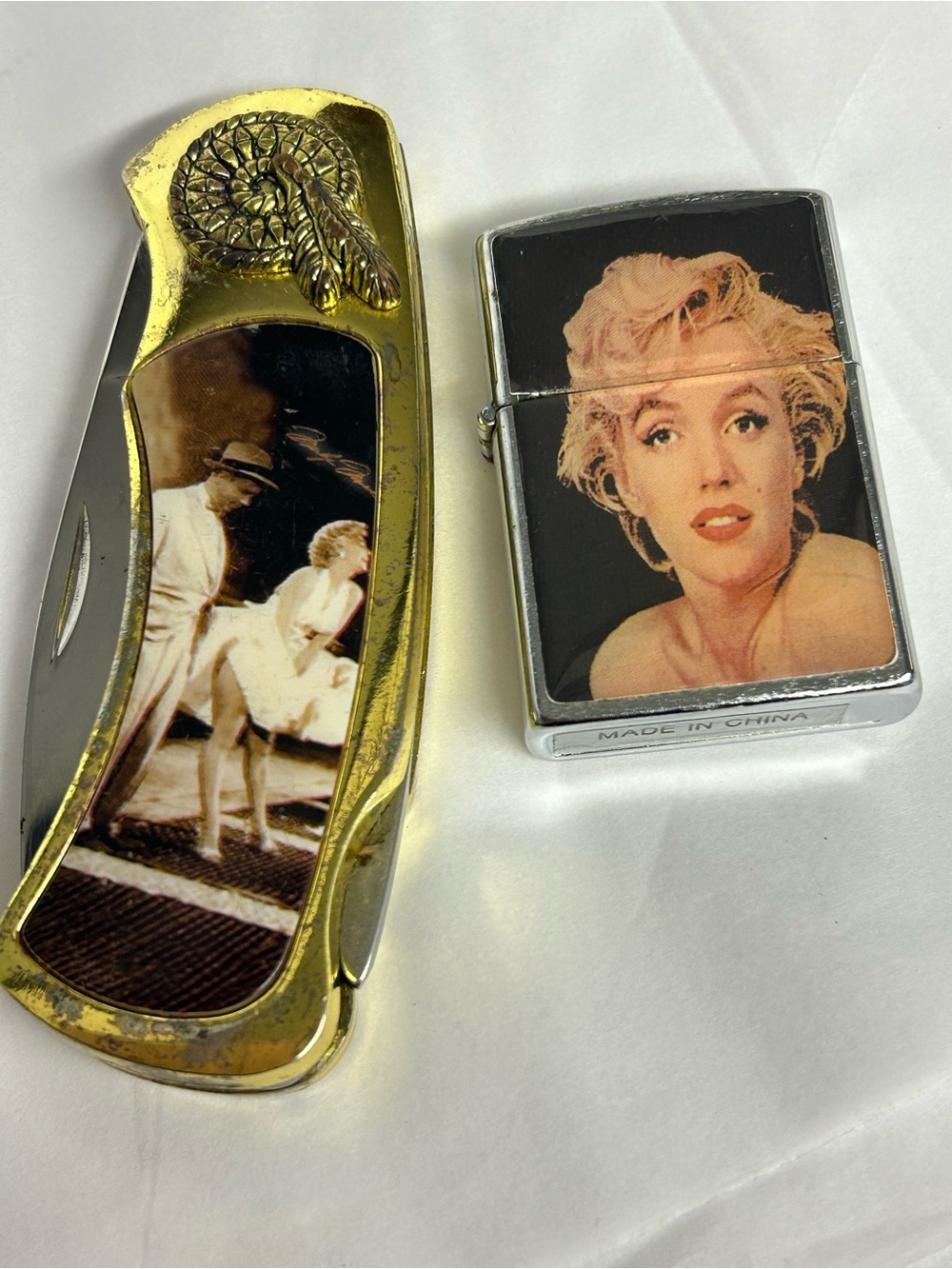 Vintage Marilyn Monroe Knife and Lighter